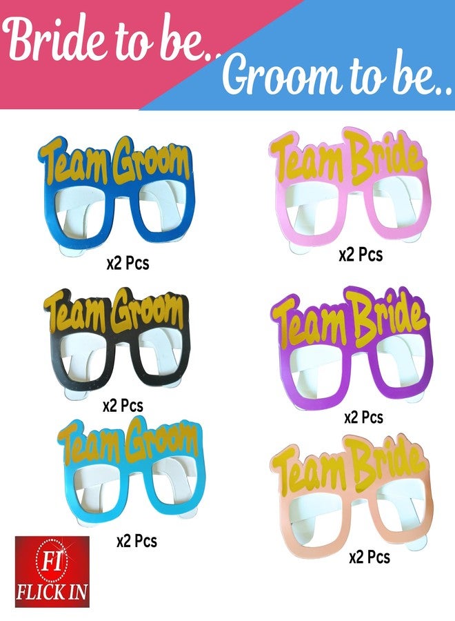 FI - FLICK IN 12pcs Team Bride & Groom To Be Goggles For Wedding Decoration Items Bachelorette Party Decorations(Pack of 12, Multicolor) - Image 3